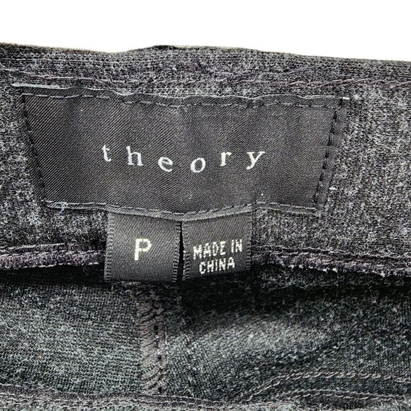 Theory Womens Slim Fit Skinny Pants Size P Black Rayon Blend Gray - Picture 3 of 7